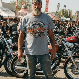 🏍️ VTG Y2K Sturgis 2003 Rally Tee 63rd XL 🦅